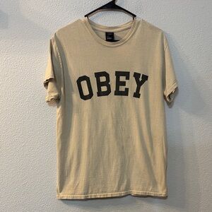 Obey Beige Short Sleeve Tee